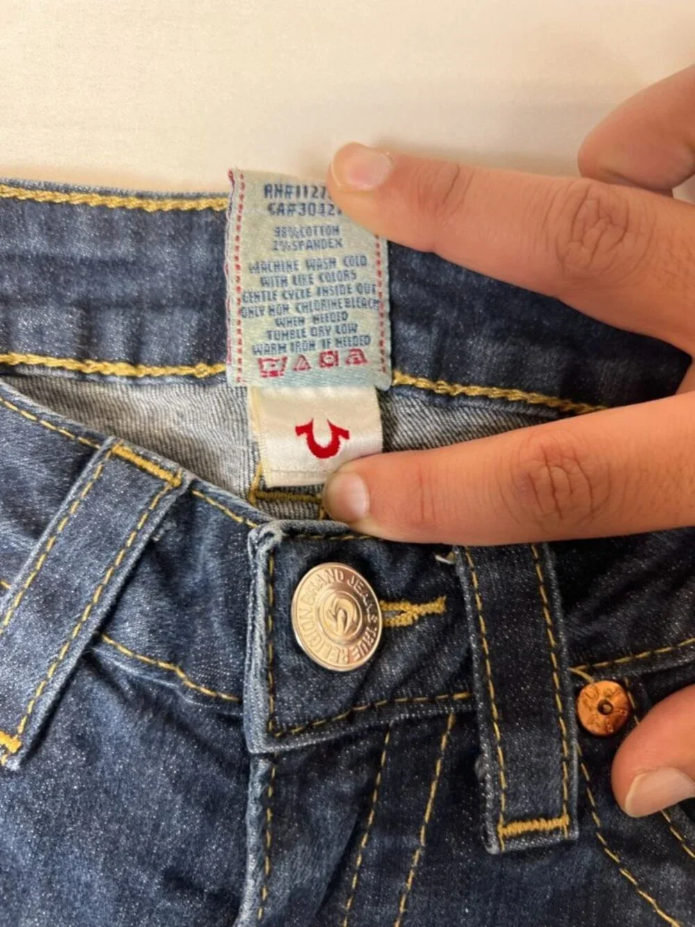 Vintage True Religion Women’s Size 25 Straight Leg Jeans Dark Wash Made in USA - Picture 4 of 10